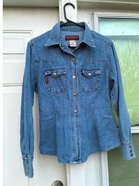 Vintage union bay western denim long sleeve top